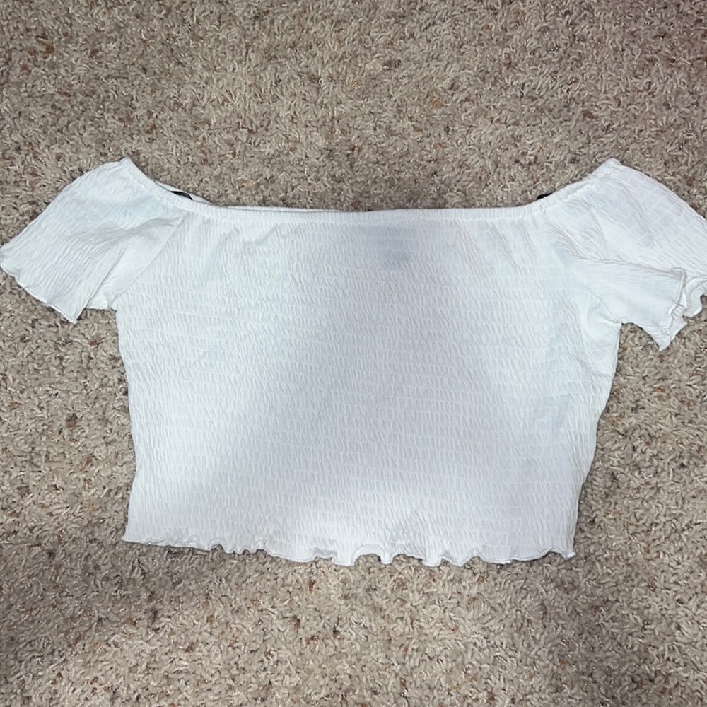 Off the shoulder white crop